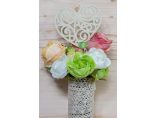 DCOR “INIMA”Decor nunta cu suport pentru aranjamente florale, realizat din lemn, vopsit (conform preferinte).Dimensiuni: 30 x 15 x 0.4 +10 cm - HANDICRAFT ATELIER #13