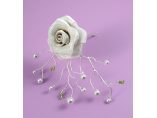 Pieptan mireasa argintat cu trandafir si perle made with SWAROVSKI ELEMENTS - TRIA ALFA Bijuterii #2