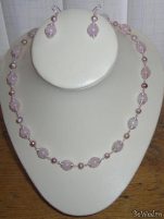 Bijuterii Indra - de lux - Set cuart roz si perle- colectia Indra Lux #10