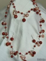 Bijuterii Indra - seturi - Set piatra soarelui si perle roz #15
