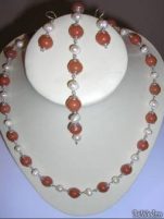 Bijuterii Indra - unicate - Set carneol si perle #7