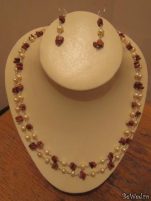 Bijuterii Indra - unicate - Set piatra soarelui si perle #6